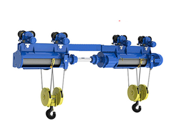 Coaxial double hook double speed electric hoist